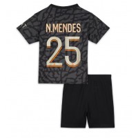 Fotballdrakt Barn Paris Saint-Germain Nuno Mendes #25 Tredjedraktsett 2023-24 Kortermet (+ Korte bukser)